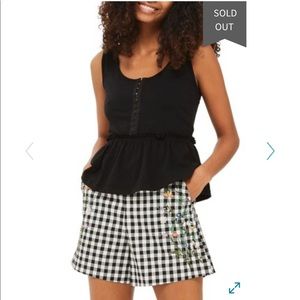 TOPSHOP Hook Front Peplum Tank